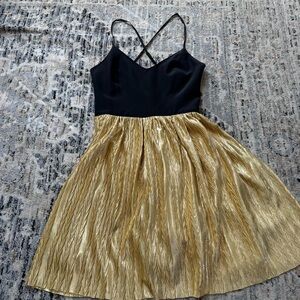 Amanda Uprichards black and gold mini dress XS petite